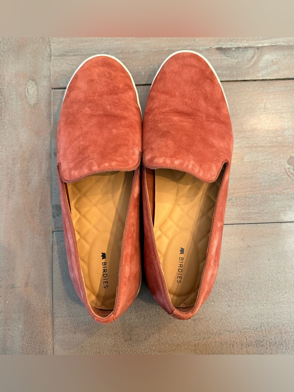 Birdies The Swift Slip-On Sneaker Suede Leather Flats Size 9.5 Nutmeg Orange - Picture 6 of 8
